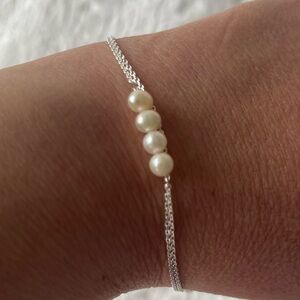 Sterling 925 Italian silver and pearls bracelet -brand new